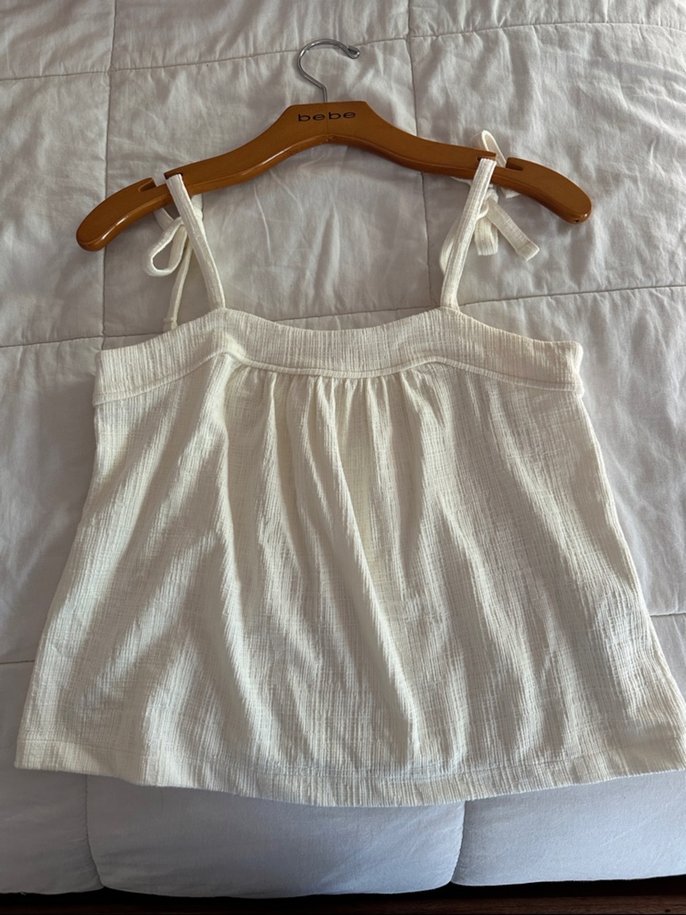 Madewell Cream Tie-Shoulder Textured Cami - Size XS